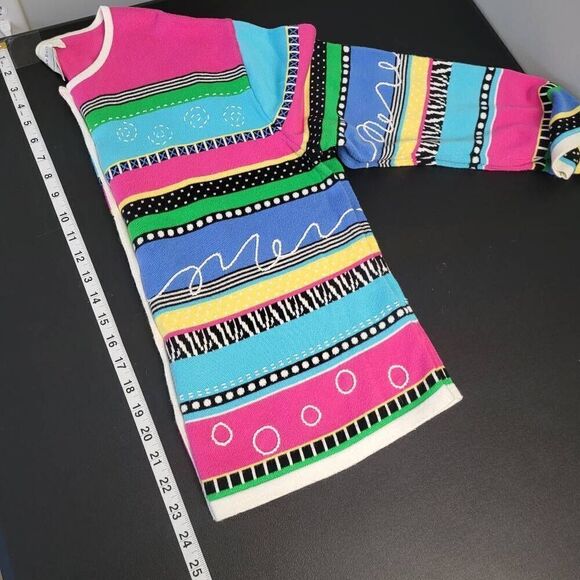 Susan Bristol Womens Large Button Front Cardigan Sweater Colorful Embroidered - Picture 8 of 8